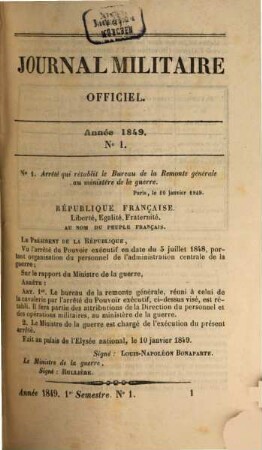 Journal militaire officiel. 1849,1