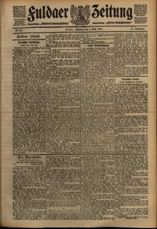 Erste Ausgabe vom Dienstag, den 05. Mai 1908.