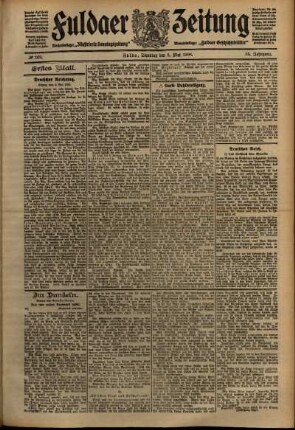 Erste Ausgabe vom Dienstag, den 05. Mai 1908.