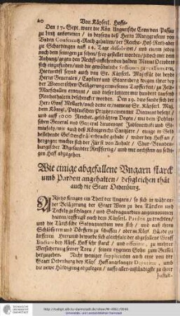 Wie einige abgefallene Vngarn starck auch die Statt Oedenburg.