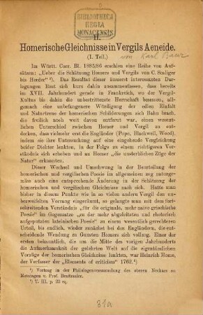 Homerische Gleichnisse in Vergils Aeneide