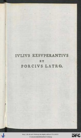 Iulius Exsuperantius Et Porcius Latro.