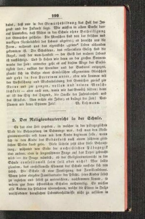 ¬Der¬ Religionsunterricht in der Schule