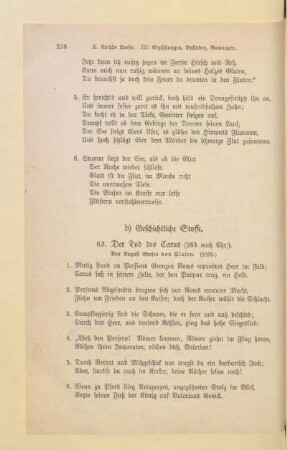 b) Geschichtliche Stoffe
