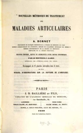 Nouvelles méthodes de traitement des maladies articulaires