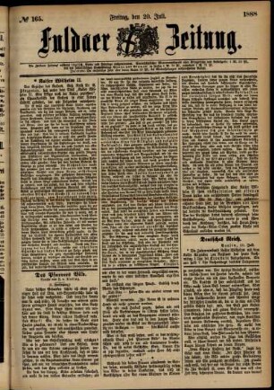 Ausgabe vom Freitag, den 20. Juli 1888.