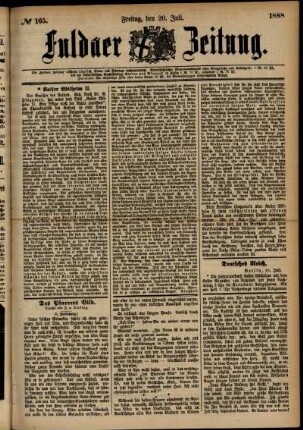 Ausgabe vom Freitag, den 20. Juli 1888.