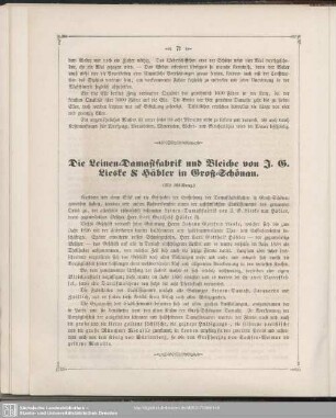 Die Leinen-Damastfabrik und Bleiche von J. G. Lieske & Häbler in Groß-Schönau