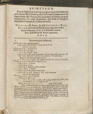 Emendanda & Addenda.