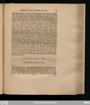Sectio IV. De Reformationis Sveciae & Daniae