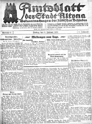 Nummer 6 : Freitag, den 9. Februar 1923