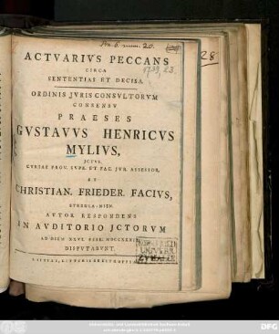 Actvarivs Peccans Circa Sententias Et Decisa ...