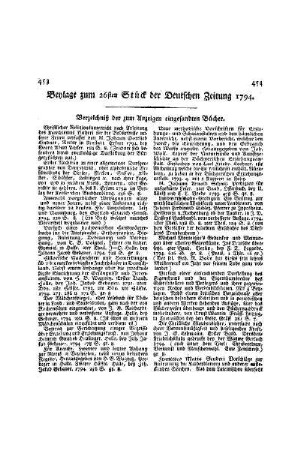 Beylage zum 26ten Stück der Deutschen Zeitung 1794