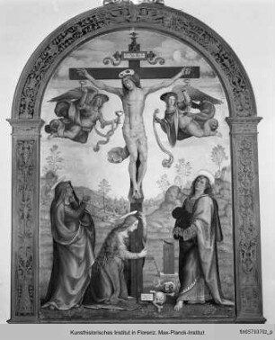 Christus am Kreuz mit Maria, Magdalena und Johannes dem Evangelisten
