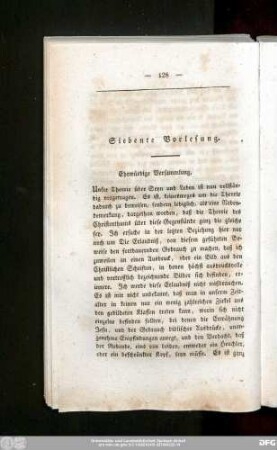 Siebente Vorlesung.