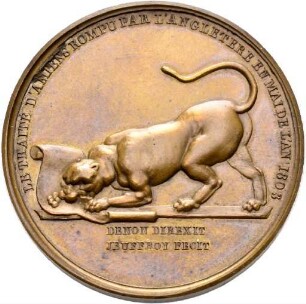 Medaille auf den Bruch des Friedens von Amiens durch England und die Besetzung Hannovers 1803