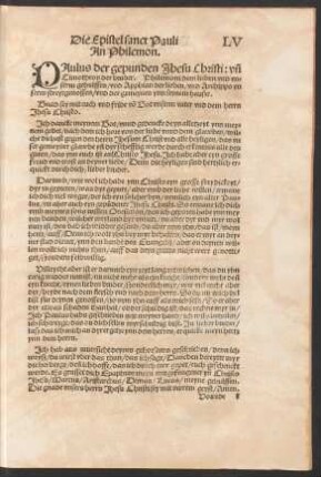Die Epistel sanct Pauli An Philemon.