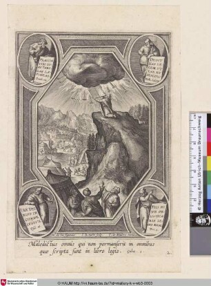 [Moses erhält die Tafeln der Gebote; Moses receiving the tables of the law]