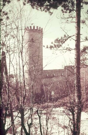 Deutschland. Burgruine. Teilansicht mit Turm