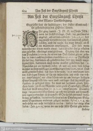 Am Fest der Empfängniß Christi oder Mariae Verkündigung