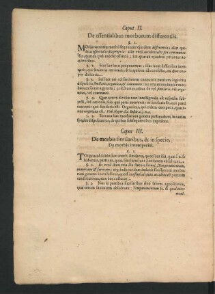 Caput II. De essentialibus morborum differentiis.