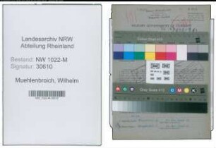 Entnazifizierung Wilhelm Muehlenbroich , geb. 09.07.1896 (Kaufmann)