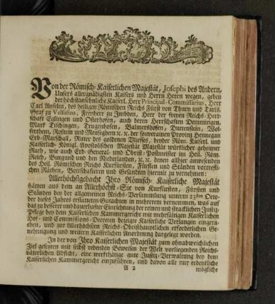 [Kaiserlich-Allergnädigstes Commissions-Ratifications-Decret, ...]