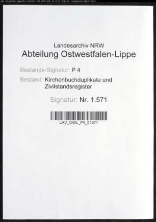 Kirchenbuchduplikate der katholischen Gemeinde (GHT 1873). (Gemeinde: Benninghausen, katholische Gemeinde)