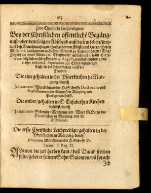 Die erste Christliche Leichpredigt ...