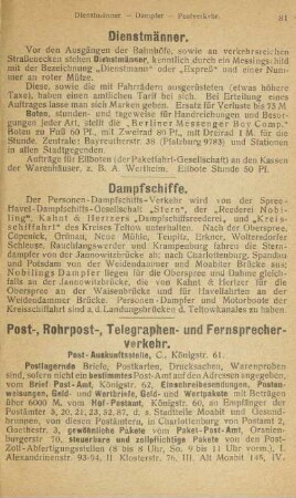 Dienstmänner ; Dampfschiffe