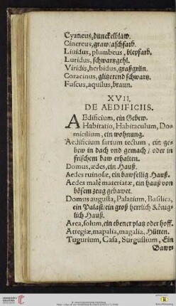 XVII. De aedificiis