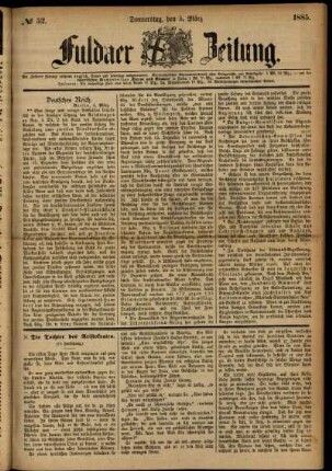 Ausgabe vom Donnerstag, den 05. März 1885.