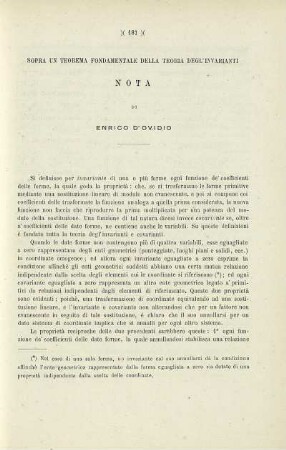 Sopra un teorema fondamentale delle teoria degl'invarianti.