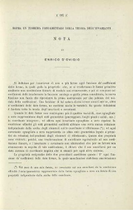 Sopra un teorema fondamentale delle teoria degl'invarianti.