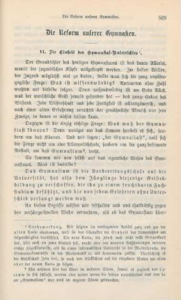 529-553 Die Reform unserer Gymnasien : VI. Die Einheit des Gymnasial-Unterrichtes
