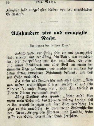 Achthundert vier und neunzigste Nacht