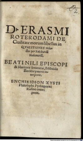 De civilitate morum puerilium libellus