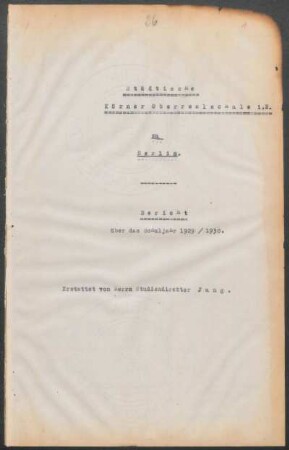 1929/30: Bericht über das Schuljahr ... - 1929/30