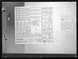 Reproduktion: Lebensmittelkarten April 1948, Raucherkarten April 1948