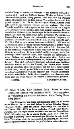 Wolff, Marianne :: Eine deutsche Frau, Briefe an einen englischen Freund, hrsg. in Verbindung mit Walter Birnbaum : Hamburg, Ernte-Verl., 1928