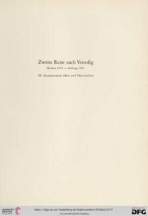 IV. Konstruierte Akte und Verwandtes (Nr. 410 - 428)