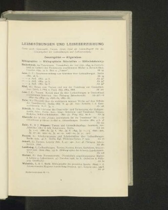 Leibesübungen und Leibeserziehung