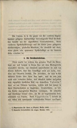 Der normale Bau der Cornea und die pathologischen Abweichungen in demselben