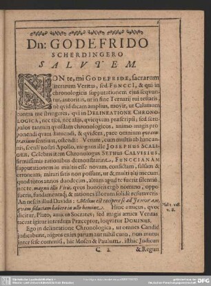 Dn: Godefrido Scherdingero Salutem
