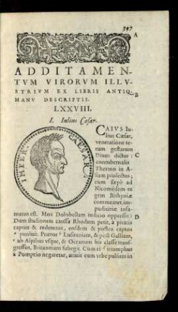 Additamentum Virorum Illustrium Ex Libris Antiq. Manu Descriptis.