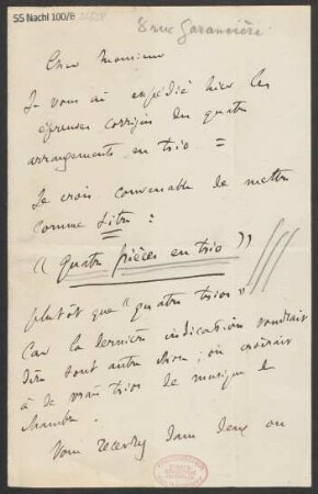 Brief an B. Schott's Söhne : 23.05.1889