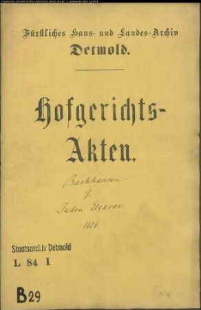 von Barkhausen, Johann zu Horn gegen Juden Eleasar zu Rinteln - Schuldforderung