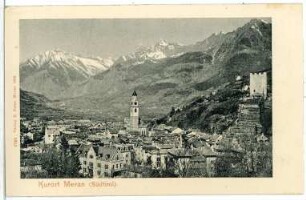 Meran. Blick auf Meran und die Alpen