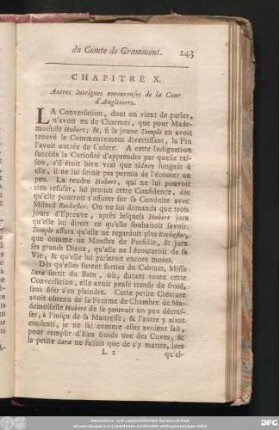 Chapitre X. Autres Intrigues amoureuses de la Cour d'Angleterre.