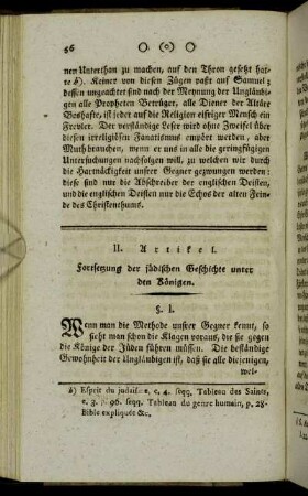 II. Artikel. Fortsetzung der jüdischen Geschichte unter den Königen.